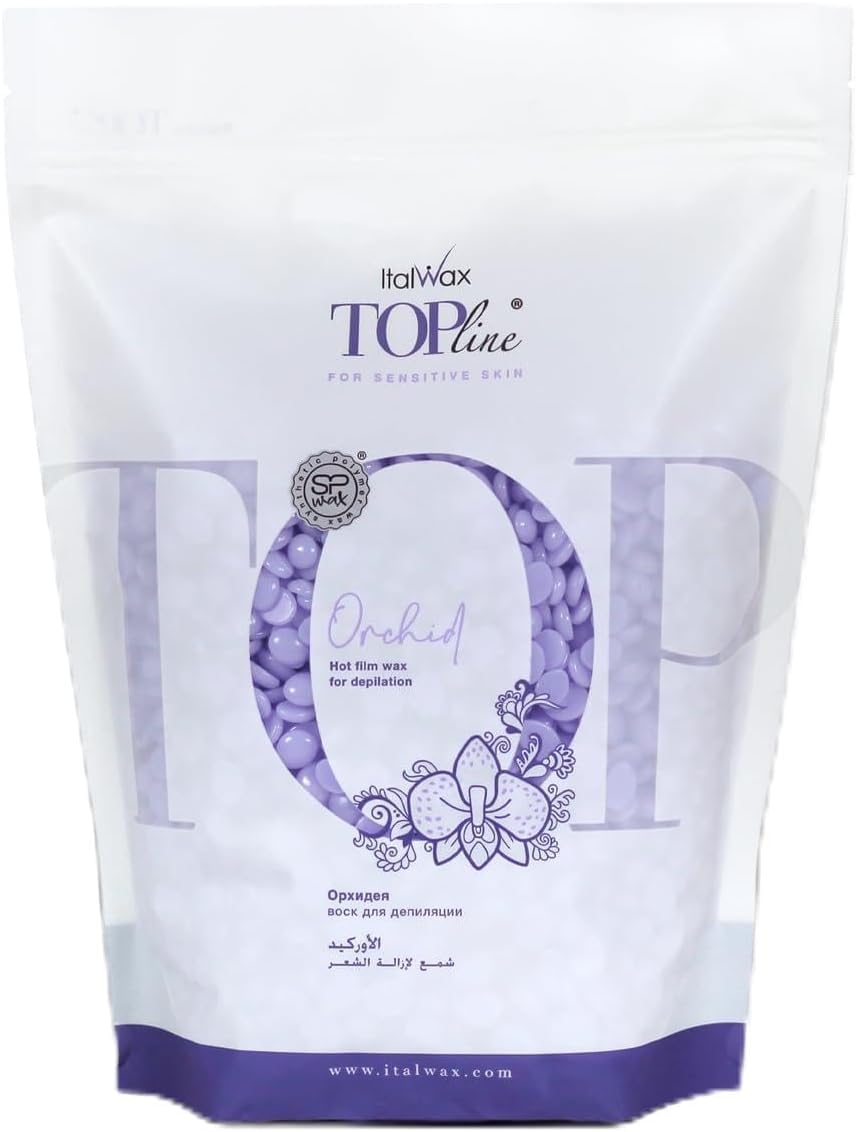 Italwax Orchid Jelly Wax bottle demonstrates transparent gel for precise bikini waxing.