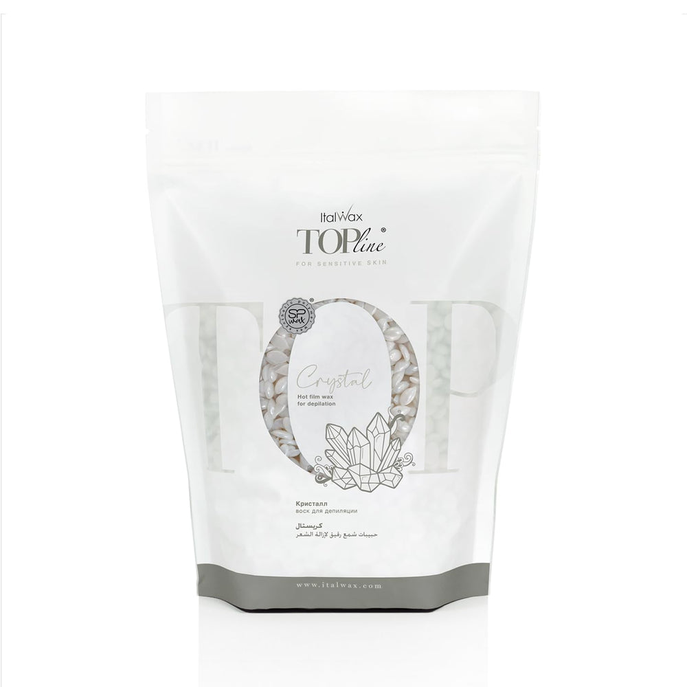 Italwax Top Line Crystal Wax neutral white formula ideal for gentle facial application.