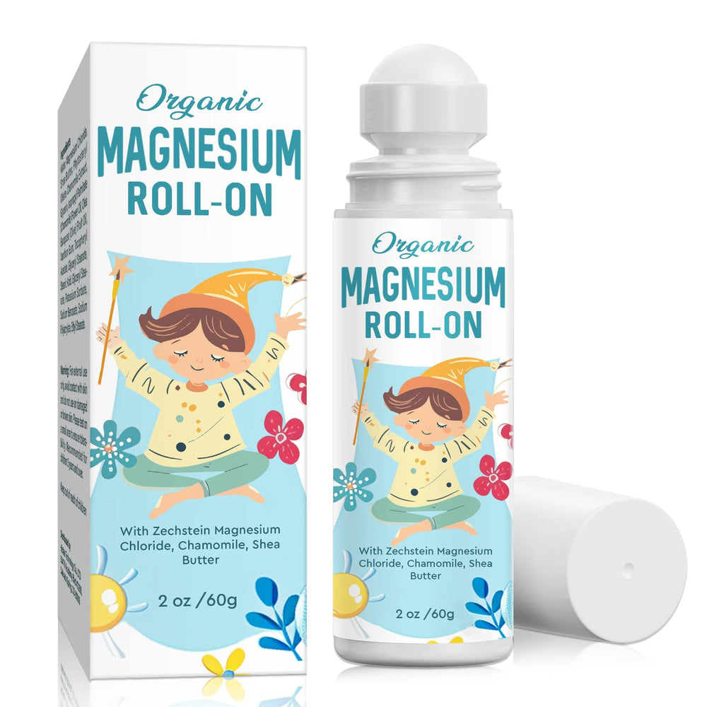 ITECFREELY magnesium lotion kids roll-on bottle demonstrates portable calm for bedtime.