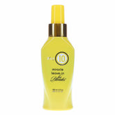Its a 10 Blonde Miracle Leave-In Bottle pour demonstrates damage reversal and brassiness control.