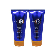 It's a 10 Haircare Miracle Deep Conditioner Plus Keratin pack of 2 bottles for smoother, detangled hair.