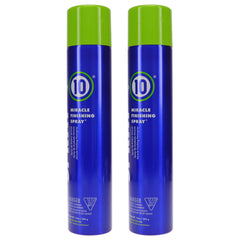 It's a 10 Haircare Miracle Finishing Spray bottle back highlighting lightweight hold.
