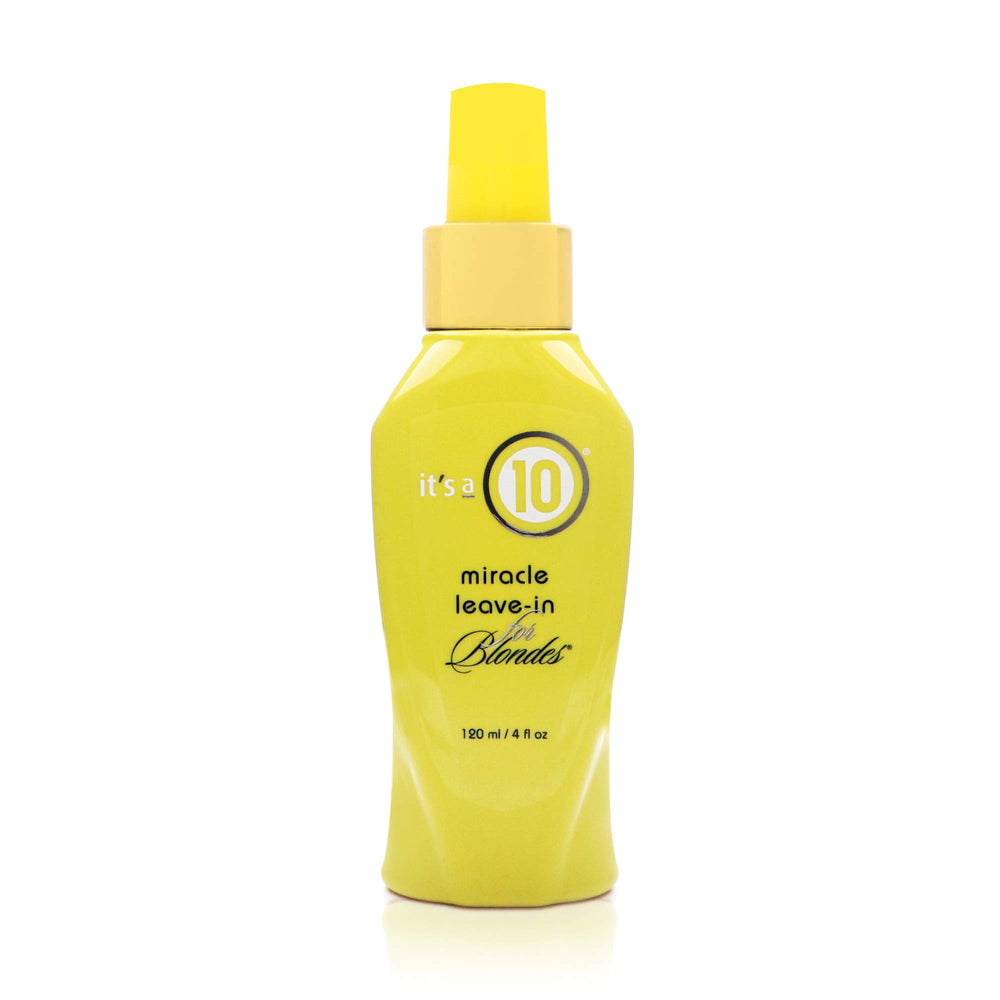 It's a 10 Miracle Leave-In for Blondes bottle delivers lightweight hydration for color-treated hair.