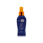 Its 10 Miracle Leave-In Keratin bottle cap close-up highlights conditioning potential