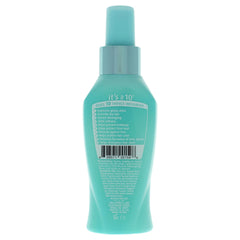 Its A 10 Miracle Blow Dry Glossing Leave-In application demonstrates frizz protection for smooth blowouts.