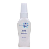 It's a 10 Miracle Blowdry Volumizer bottle shows lightweight body and detangling ease.