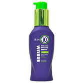 It's A 10 Miracle Styling Serum bottle shows shine and frizz control.