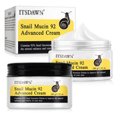 ITSDAWN snail mucin 92% face cream jar closeup highlights rich hydration for dry skin daily nourishment