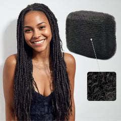 IUC Afro Kinkys bulk hair pack close-up showing natural texture for braids