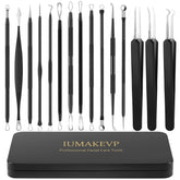 IUMAKEVP pimple popper kit front view shows organized tools for hygienic use