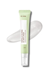 IUNIK spot gel cream on acne for targeted soothing relief.