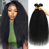 IUTUFTD kinky straight bundles 18 inch in natural 1b black for versatile styling.