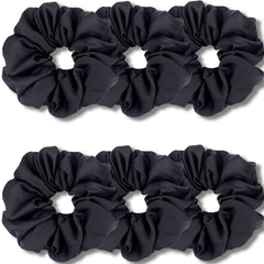 IVARYSS big-scrunchies black 6inch pack—gentle daily hair hold