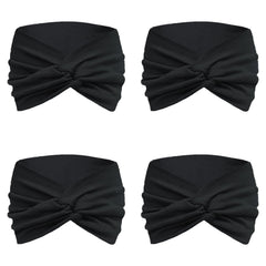 IVARYSS extra-wide black headbands twist knot showing versatile style options