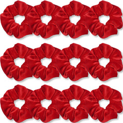 IVARYSS red scrunchies pack close-up showing plush velvet texture for gentle hold.