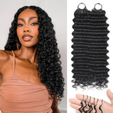 IVCoco deep wave crochet hair 18in pack for seamless natural blend