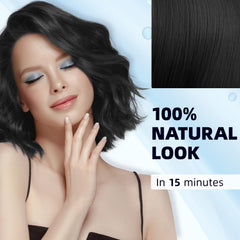 Ivnil Black Hair Dye Shampoo lather demonstrates 3-in-1 cleansing and coloring.