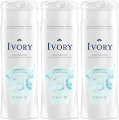 Ivory Body Wash Original bottle front shows dye-free, gentle-clean formula for the whole family.