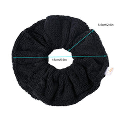 Ivyu microfiber towel scrunchie in grey quickly absorbs water for efficient shower routines.