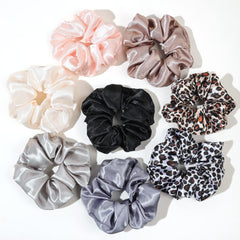 Ivyu satin scrunchies eight-pack: big, soft hold for secure day-long styles.