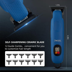 IWEEL professional beard trimmer LCD display shows battery status for planned charging.