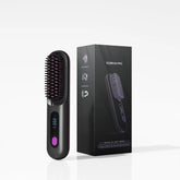 IZRIO Go Brush Pro 2025 in hand for on-the-go styling convenience.