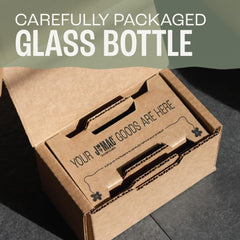 J MAC BOTANICALS glass bottle without dropper for pure, hexane-free oil use