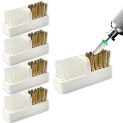 Jaasuee nail drill bit wire cleaner brush set close-up for precise tool sanitation