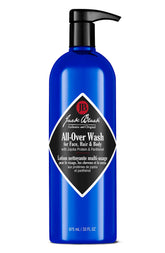 Jack Black All-Over Wash bottle pour showing citrus-mint aroma for quick refreshing cleanse