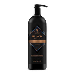 Jack Black Black Reserve cleanser bottle shows Cardamom & Cedarwood scent for daily refreshment.