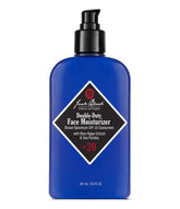 Jack Black Double-Duty Face Moisturizer bottle with pump delivers daily SPF 20 protection.