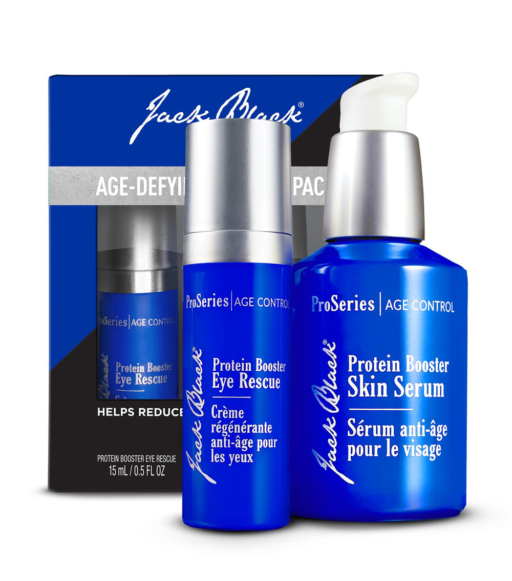 Jack Black Protein Booster Skin Serum bottle for smoother, more youthful-looking skin