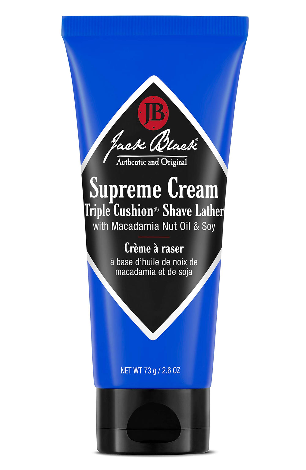 Jack Black Supreme Cream Triple Cushion Lather tube front view for smooth prep