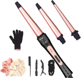 JAETON curling wand 3-in-1 set closeup showcases versatile curl options
