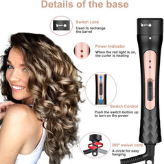 JAETON curling wand with anti-scalding head and glove promotes safer use