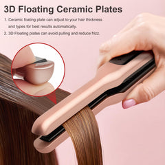 JAETON flat iron ceramic-tourmaline plates for smooth frizz control