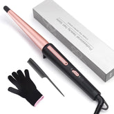 JAETON hair curling wand close-up of the conical barrel for versatile curls.