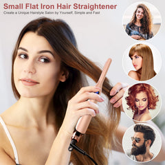 JAETON mini straightener showing digital display for safe, precise temperature control.
