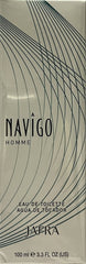 Jafra Navigo Homme packaging box highlighting gift-ready presentation.