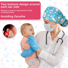 Jamntower sweatband scrub cap helps manage forehead moisture during shifts