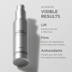 Jan Marini C-ESTA Serum ingredients close-up highlights antioxidant vitamins.