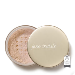 jane iredale Amazing Base loose powder application delivers a silky finish and even tone for daily wear.