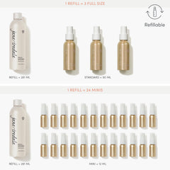 Jane Iredale Balance Hydration Spray applying on the face for midday hydration