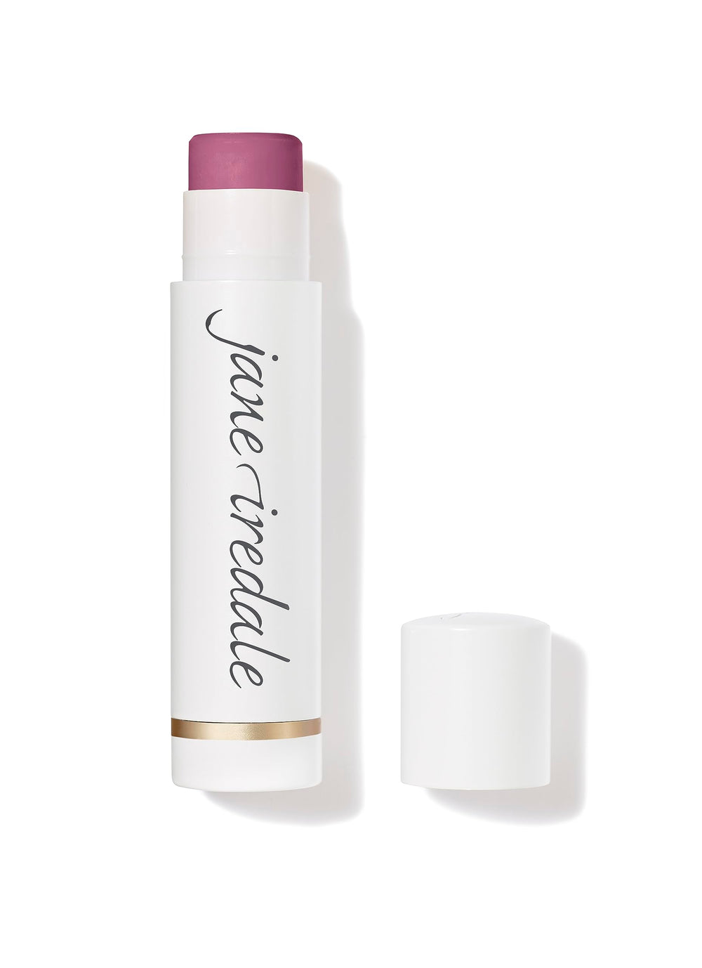 jane iredale LipDrink Crush lip balm on lips with smooth texture and light shine