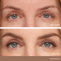Jane Iredale PureBrow Ash Blonde spoolie blending for soft, natural arches.