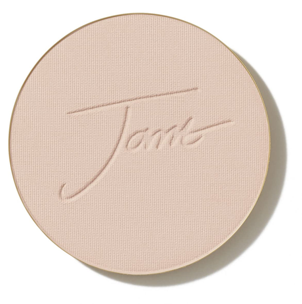 Jane Iredale PurePressed Base refill Light Beige in a refillable compact for on-the-go coverage.