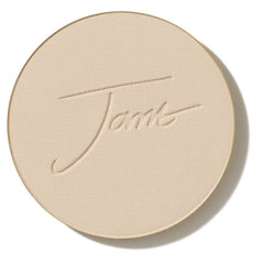 Jane Iredale PurePressed Base refill packaging close-up for weightless mineral coverage.