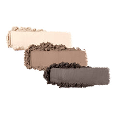 Jane Iredale PurePressed Eye Shadow Triple Riverstone palette close-up highlights soft, buttery texture for easy blending.