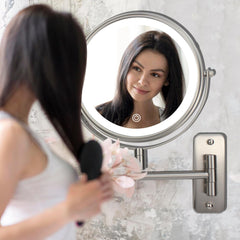 JANEEVA rechargeable makeup mirror powered by Type-C for cordless, easy grooming sessions.