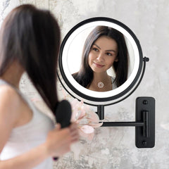JANEEVA wall-mounted mirror 1x view for a wide facial check